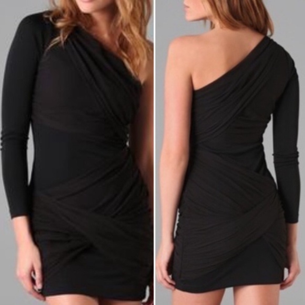 Alice and Olivia One Shoulder Godess Dress